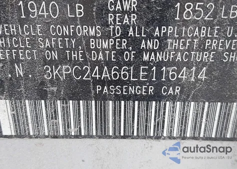 2020 Hyundai Accent Se/Sel from USA, damaged, VIN 3KPC24A66LE116414